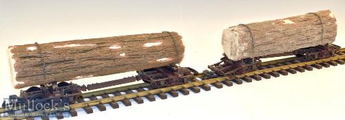 Lehmann Gross Bahn The Big Train G Gauge 45770 Skeleton Log Cars with small selection of spare