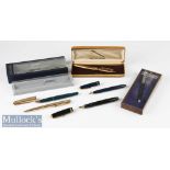 Vintage Pen Selection – incl Parker Slimfold, Duofold and another with rolled gold cap (a/f), all