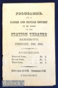 Meerut India Station Theatre Sacred & Secular Concert Programme 20 Feb 9.30. 1883 A 4 page programme