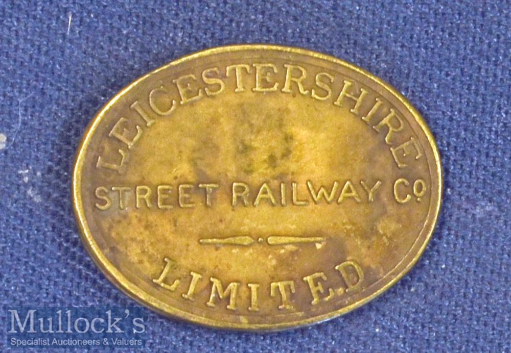 Very Early Tramway Metal Ticket. “Leicestershire Street Railway” Circa 1860s Obverse; Horse drawn - Image 2 of 2