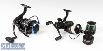 Brand new Fox 750S Diablo spinning reel with folding handle, together with a Shimano Baitrunner Aero