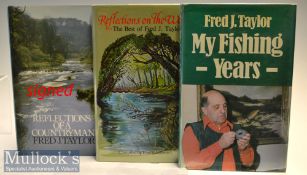 Collection of Fishing Books by Fred J Taylor, one signed: signed copy of “Reflection of A