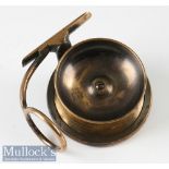 Rare Hardy Bros Alnwick retailed early pattern Malloch side caster reel brass construction with oval