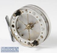 Fred Crouch 3 ¾” Truepin trotting reel with rim on/off check lever, 6x spoke face, appears with very