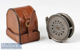 Hardy Bros Makers Alnwick The Perfect Dup Mk. II Alloy Trout Fly Reel and leather case (2) – 3 1/8”