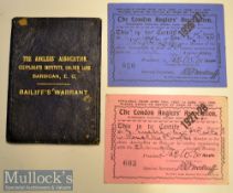 Collection of Anglers Association Bailiff’s Warrant and Anglers Permit from 1915 onwards –