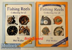 2x signed Fishing Reel Collectors Guides by Phil Waller: Vol. I “Fishing Reels – Collecting for All”