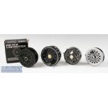 4x various fly reels to include Bob Church The New Lineshooter nylon 3 7/8” trout fly reel appears
