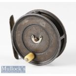 Early check Hardy Bros Alnwick 3 5/8” Uniqua alloy fly reel stamped G S (George Stone) internally,