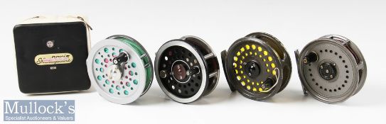 Various fly reels to include a 3 3/8” Martin Reel & Co model MG7/5S together with a Noris