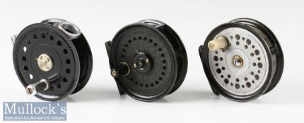 Fly Reel selection to include Allcocks Marvel 3 ½” reel in black finish, dimple handle, Milward 3 ½”