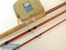 Float Rod: Edgar Sealey Black Avon glass fibre float rod 10ft 3pc with amber agate lined butt and