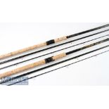 2x good Carbon Match Rods – Shakespeare “Sigma Carbon Match 1824-360” 12ft 3pc with Fuji style lined