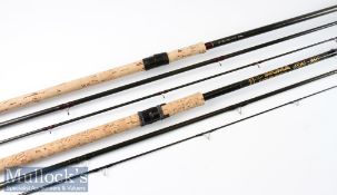 2x good Carbon Match Rods – Shakespeare “Sigma Carbon Match 1824-360” 12ft 3pc with Fuji style lined