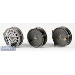 Various Fly Reels (3): Gamages 3 ½” alloy fly reel with smooth brass foot, constant check,