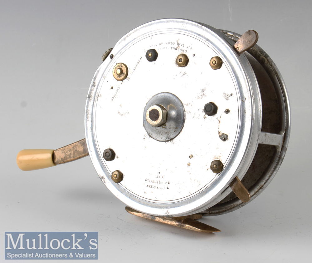 Good Hardy Bros Alnwick 6” Sea Silex big game reel duralumin pat 9788 & 9261, with additional rim - Image 2 of 3