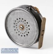 Fine Ex Graham Turner Collection Hardy Bros Alnwick 3 5/8 brass faced contracted perfect fly reel