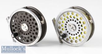 2x Hardy Bros England Marquis #7 alloy fly reels alloy feet, both with signs of some surface wear/
