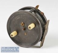 Nice Dingley for A Carter & Co London, 3 ½” bait casting reel in Silex style, marked D internally,