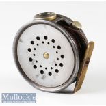 Hardy Bros England 3 1/8” perfect Dup Mk II alloy trout fly reel with green agate line guide (