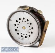 Hardy Bros England 3 1/8” perfect Dup Mk II alloy trout fly reel with green agate line guide (