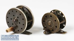 G Bustin Oxford Patent 2 ½” brass and ebonite fly reel with nickel rims, maker’s mark Patent 18817