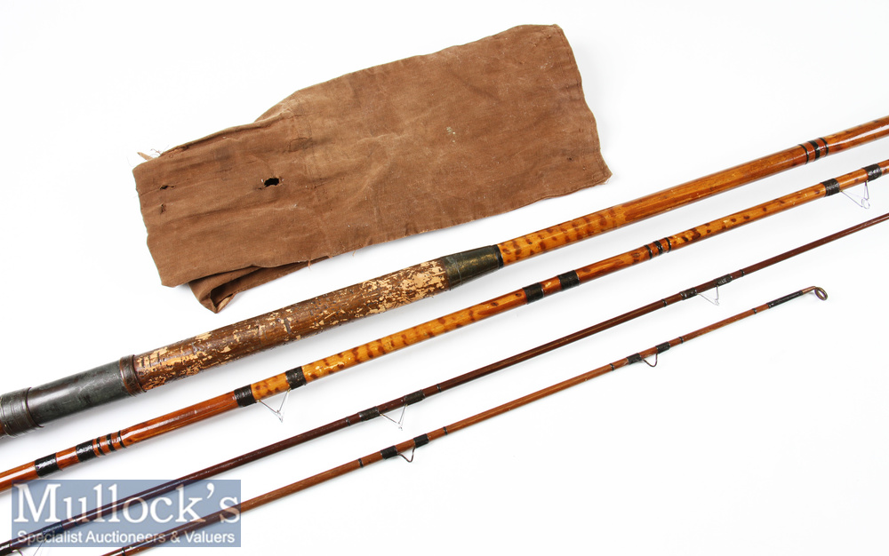 Early Float Rod: J Bernard & Son St James Street, London whole cane and greenheart Coarse Rod 11ft