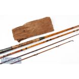 Early Float Rod: J Bernard & Son St James Street, London whole cane and greenheart Coarse Rod 11ft