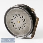 Hardy Bros England 3 3/8” perfect Dup Mk II alloy trout fly reel ribbed brass foot 272409, rim