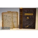 Late 19th c Fishing Book and Letter – titled “Anglers Evenings - Papers by Members of The Manchester