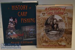 2x Carp Fishing Books signed – Clifford, Kevin signed – “A History of Carp Fishing” 1st ed 1992 –