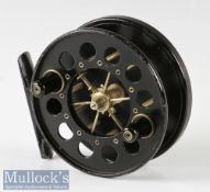 Allcock Aerial 3 ¾” Centrepin Reel twin black handles, 6 spoke with tension regulator, backplate