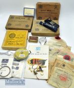 Hardy Bros Alnwick fly and lure card boxes (4) plus The Drifly Dresser tool a Hardy gilt vesta case,