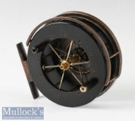 Fine S Allcocks Aerial 4 ½” Bakelite and alloy centre pin reel with maker’s circular logo to