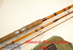 Whole cane Match Rod: interesting Milwards Made in England whole cane and whole cane spliced split