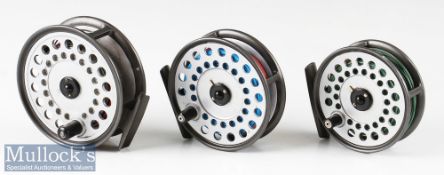 3x Hardy Bros Viscount alloy fly reels to include 150, 140 and 130 models the 150 model appears with