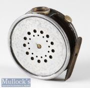 Hardy Bros England 3 3/8” alloy fly reel with brass ribbed foot, agate line guide, rim tensioner,