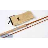 Avon Split Cane Coarse Rod: B James & Son London, England “Richard Walker MK. IV Avon” - 10ft 2in