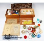 Boxed Veniard Salmon Fly Tying Kit to include a Veniard vice with clamp, a selection of feathers