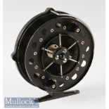 Mordex Merlin 4 ¼” centre pin reel twin handled, bickerdyke line guide, in black finish, spins well