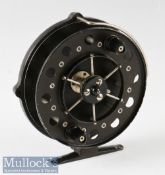 Mordex Merlin 4 ¼” centre pin reel twin handled, bickerdyke line guide, in black finish, spins well