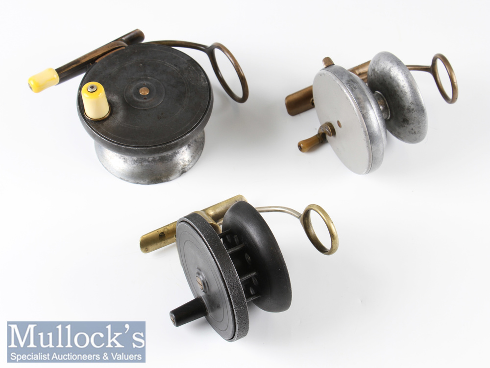 Malloch’s Patent side caster reel in alloy 3 ¼” drum, together with 2x unnamed side caster reels - Image 2 of 2