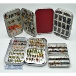 Wheatley Fly Boxes and Flies (4) incl 16 compartment dry fly box with a selection of modern trout