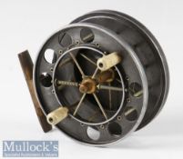 Good S Allcock Aerial 4” alloy centre pin reel with maker’s circular logo, reg patent no 689467,