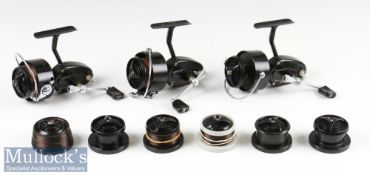 Mitchell Garcia 300 Spinning Reels and Spools (9) incl 3x LHW reels, all with light signs of use,