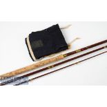 Salmon Fly Rod: Hardy “Salmon Fly” Fibalite fly Rod-12’6” 3pc line 9# with amber Agate lined butt