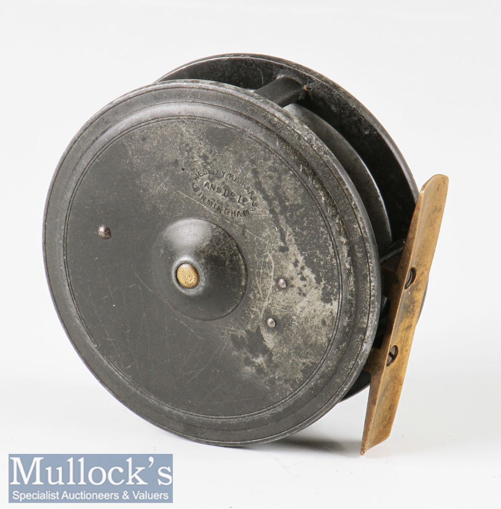 Walter Dingley Westley Richards 3 ¼” alloy fly reel with an ivorine handle, telephone latch, - Image 2 of 3