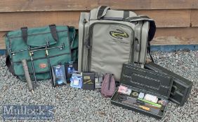 Korum Tackle Bag with Mixed Accessories incl 2x Korum tackle boxes containing hooks, weights, tied