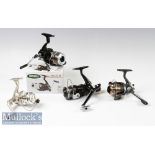 Various spinning reel selection including Mitchell 300X in maker’s card box (unused) together with