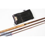 Salmon Fly Rod: Bruce & Walker Silver Stream hollow glass fly rod - 12ft 3pc line 6-8# soiled, 25”